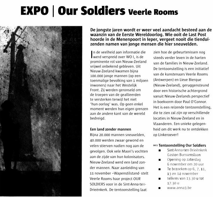 ANNA3 in de pers | 28 oktober 2010 | Oeverkrant | Our Soldiers | Veerle Rooms